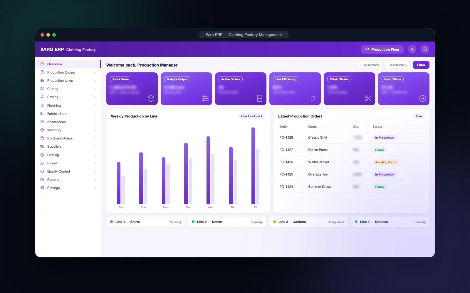 Saro ERP — preview